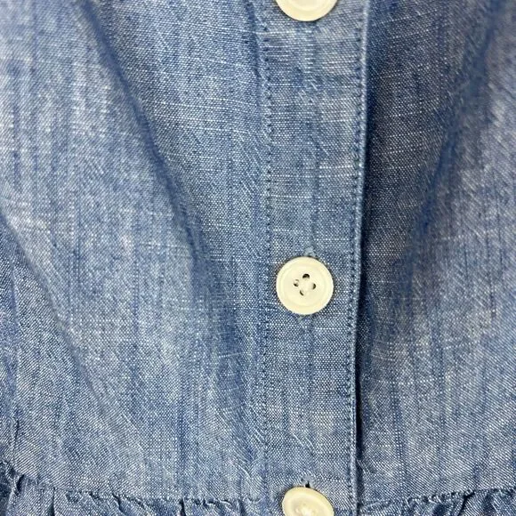 J.Crew Chambray Button Front Sleeveless Mini Dress Size 4 - Picture 3 of 8